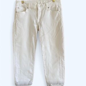 7 for all Mankind White Crop Denim